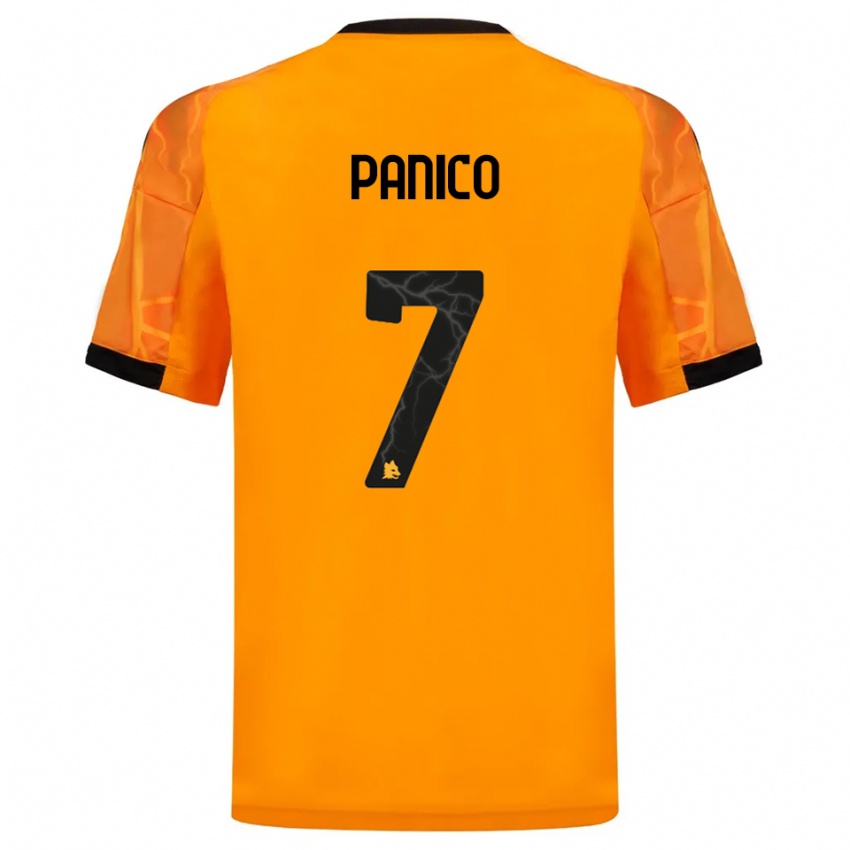 גברים Francesco Panico #7 כתום שחור הרחק ג'רזי 2025/26 חולצה קצרה