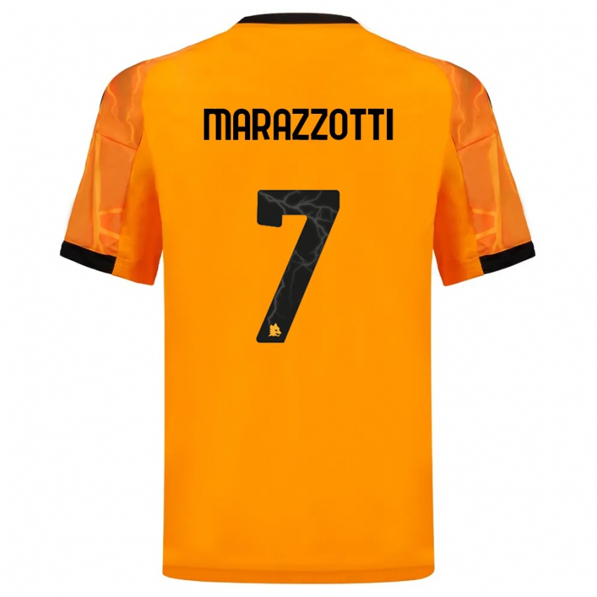 גברים פבריציו מארצוטי #7 כתום שחור הרחק ג'רזי 2025/26 חולצה קצרה