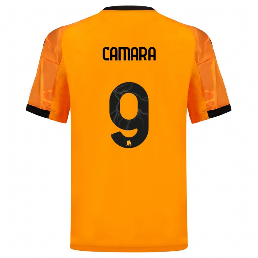 גברים Mandjou Camara #9 כתום שחור הרחק ג'רזי 2025/26 חולצה קצרה