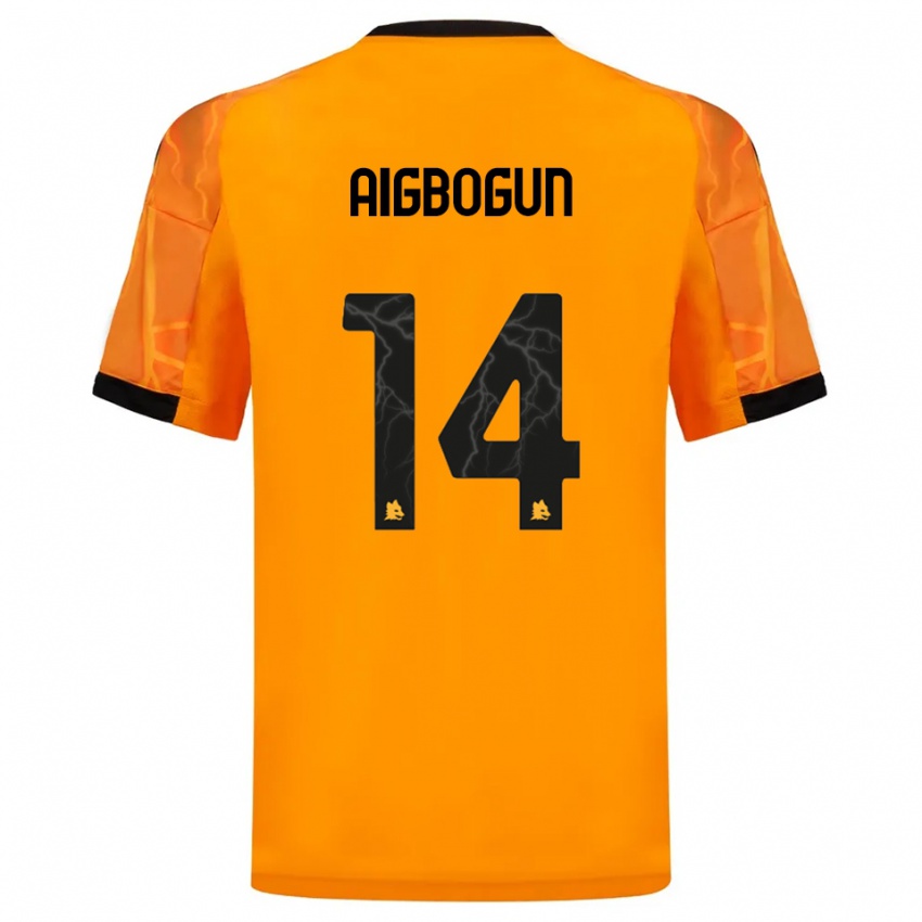 גברים אזאוזה אייגבוגון #14 כתום שחור הרחק ג'רזי 2025/26 חולצה קצרה