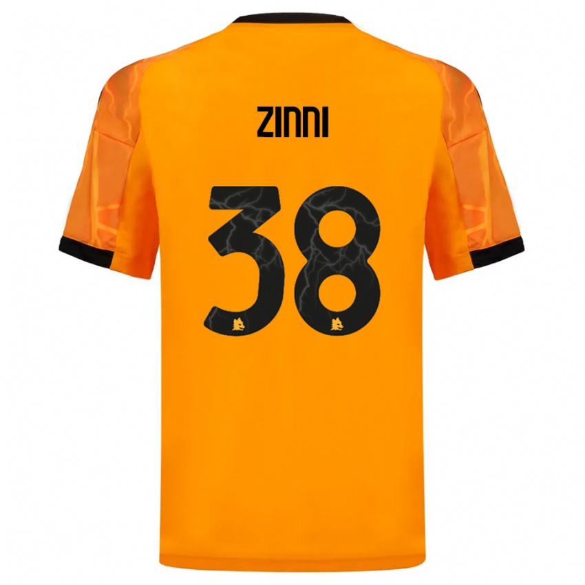 גברים Raul Zinni #38 כתום שחור הרחק ג'רזי 2025/26 חולצה קצרה