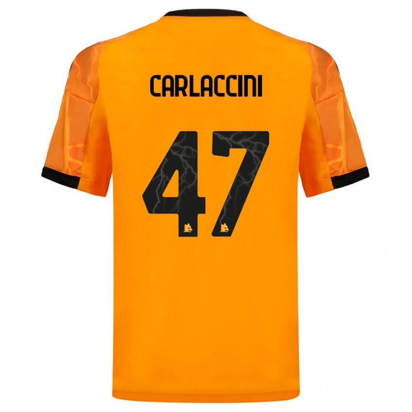 גברים Samuele Carlaccini #47 כתום שחור הרחק ג'רזי 2025/26 חולצה קצרה