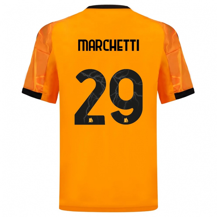 גברים Tommaso Marchetti #29 כתום שחור הרחק ג'רזי 2025/26 חולצה קצרה