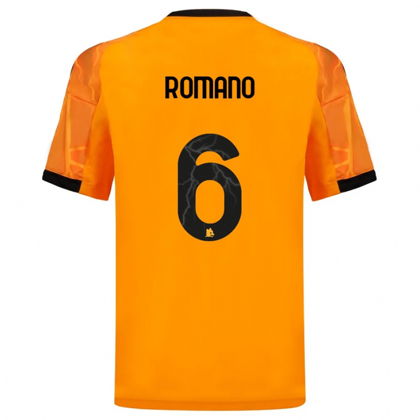 גברים Alessandro Romano #6 כתום שחור הרחק ג'רזי 2025/26 חולצה קצרה