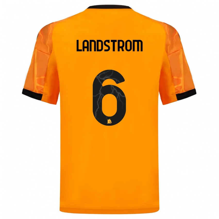 גברים אלין לנדסטרם #6 כתום שחור הרחק ג'רזי 2025/26 חולצה קצרה