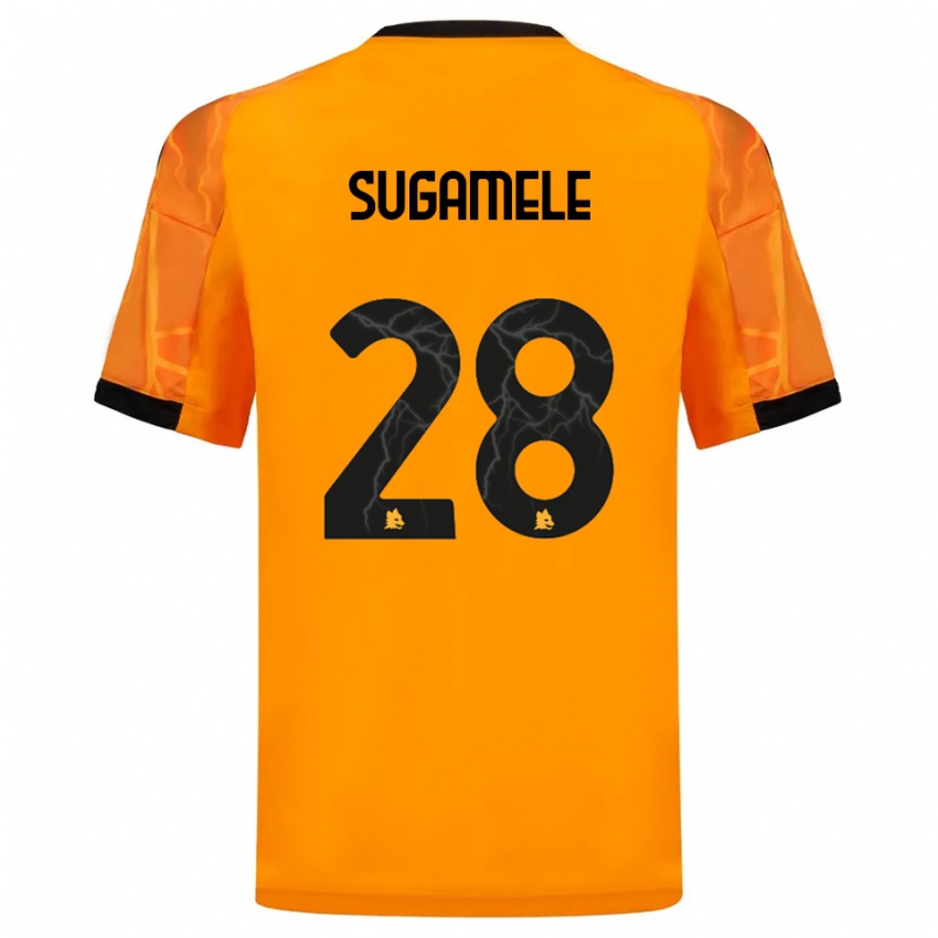 גברים Alessandro Sugamele #28 כתום שחור הרחק ג'רזי 2025/26 חולצה קצרה