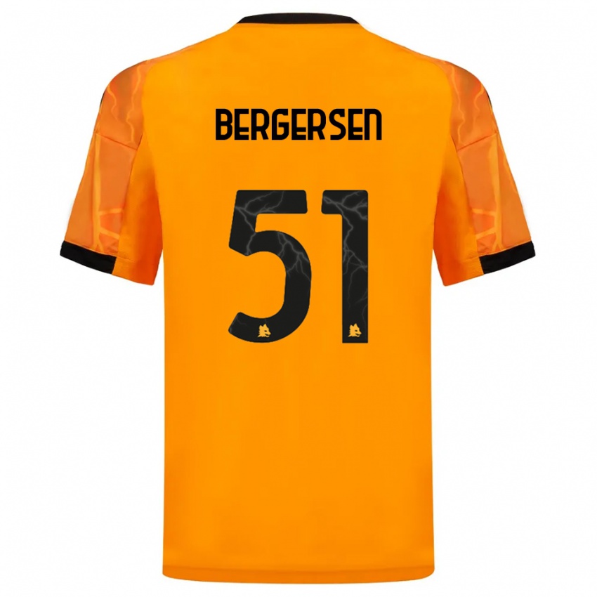 גברים מינה ברגרסן #51 כתום שחור הרחק ג'רזי 2025/26 חולצה קצרה