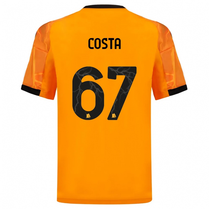 גברים ז'ואאו קוסטה #67 כתום שחור הרחק ג'רזי 2025/26 חולצה קצרה