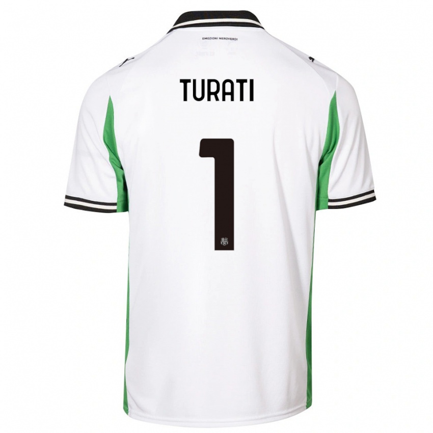 גברים סטפנו טוראטי #1 לבן ירוק שחור הרחק ג'רזי 2025/26 חולצה קצרה