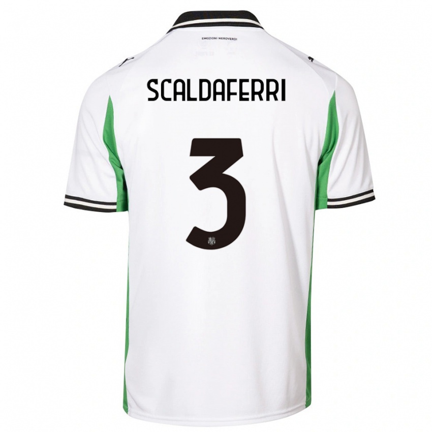 גברים Andrea Scaldaferri #3 לבן ירוק שחור הרחק ג'רזי 2025/26 חולצה קצרה