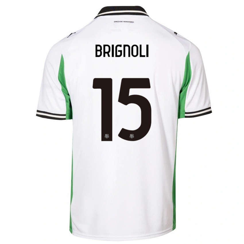 גברים בנדטה ברינולי #15 לבן ירוק שחור הרחק ג'רזי 2025/26 חולצה קצרה
