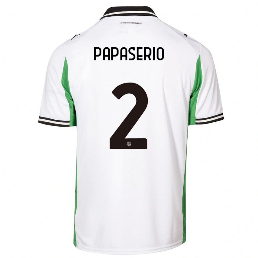 גברים Gabriele Papaserio #2 לבן ירוק שחור הרחק ג'רזי 2025/26 חולצה קצרה