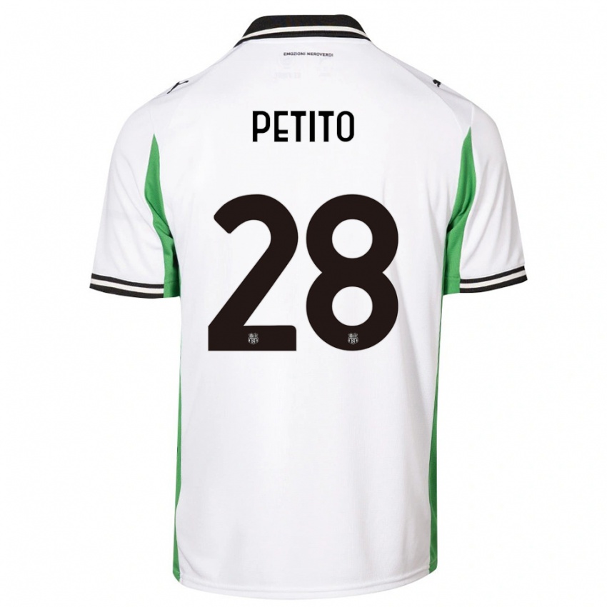 גברים Christian Petito #28 לבן ירוק שחור הרחק ג'רזי 2025/26 חולצה קצרה