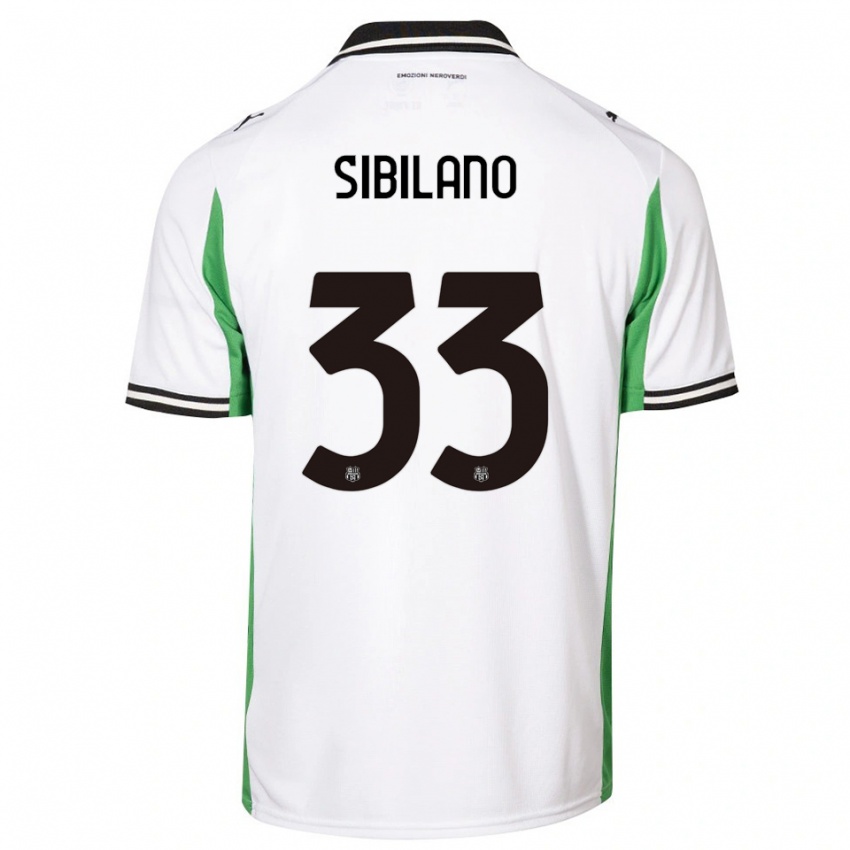 גברים אלסיו סיבילאנו #33 לבן ירוק שחור הרחק ג'רזי 2025/26 חולצה קצרה