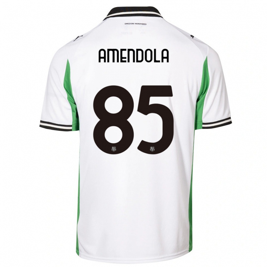 גברים Catello Amendola #85 לבן ירוק שחור הרחק ג'רזי 2025/26 חולצה קצרה