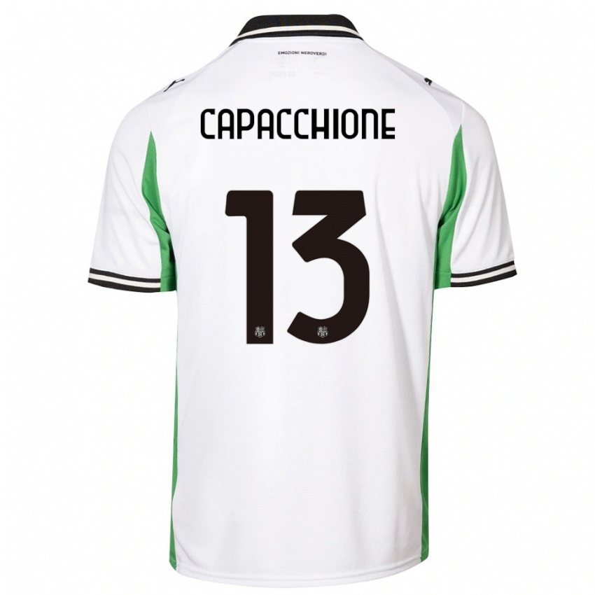 גברים Cristian Capacchione #13 לבן ירוק שחור הרחק ג'רזי 2025/26 חולצה קצרה