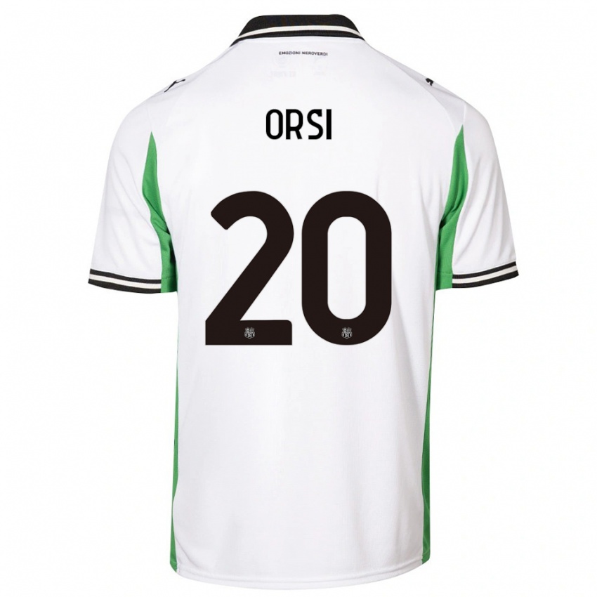 גברים בנדטה אורסי #20 לבן ירוק שחור הרחק ג'רזי 2025/26 חולצה קצרה