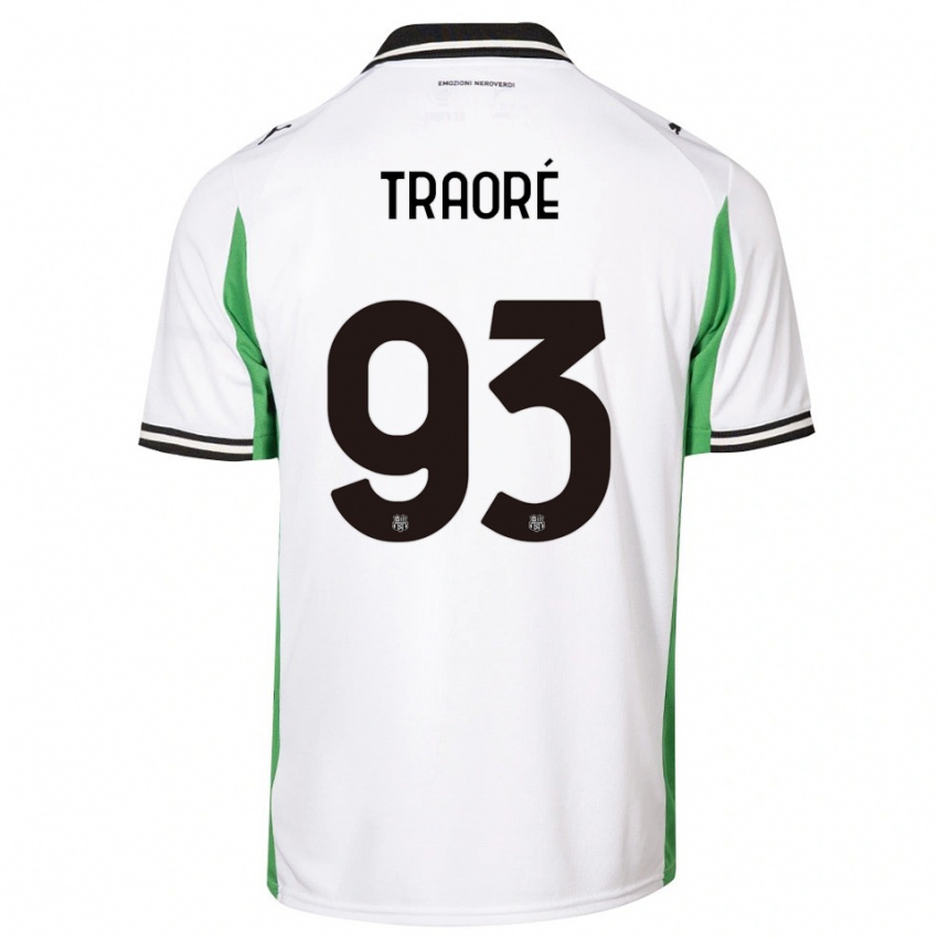 גברים קדידיה טראורה #93 לבן ירוק שחור הרחק ג'רזי 2025/26 חולצה קצרה