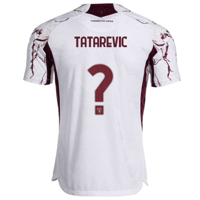גברים Dino Tatarevic #0 לבן בורגונדי הרחק ג'רזי 2025/26 חולצה קצרה