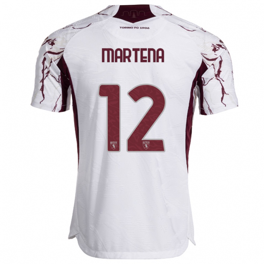 גברים Gabriele Martena #12 לבן בורגונדי הרחק ג'רזי 2025/26 חולצה קצרה
