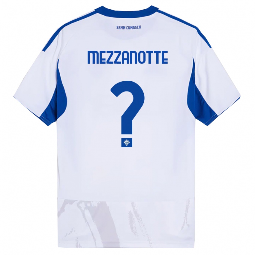 גברים Davide Mezzanotte #0 לבן כחול הרחק ג'רזי 2025/26 חולצה קצרה