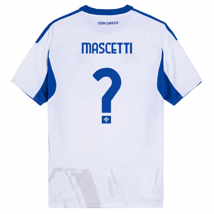 גברים Francesco Mascetti #0 לבן כחול הרחק ג'רזי 2025/26 חולצה קצרה