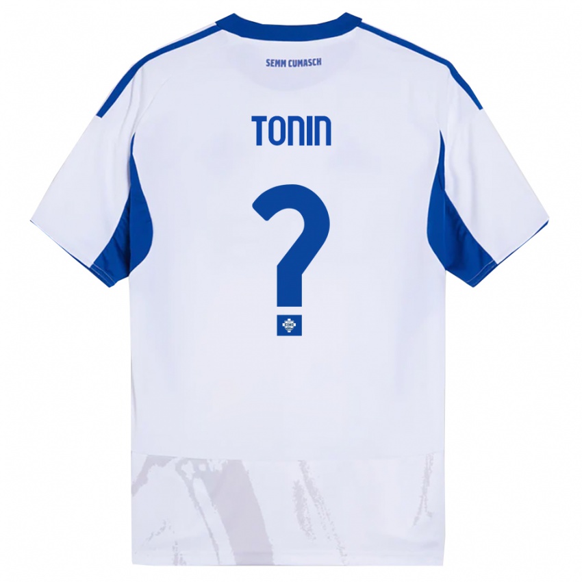 גברים Andrea Tonin #0 לבן כחול הרחק ג'רזי 2025/26 חולצה קצרה