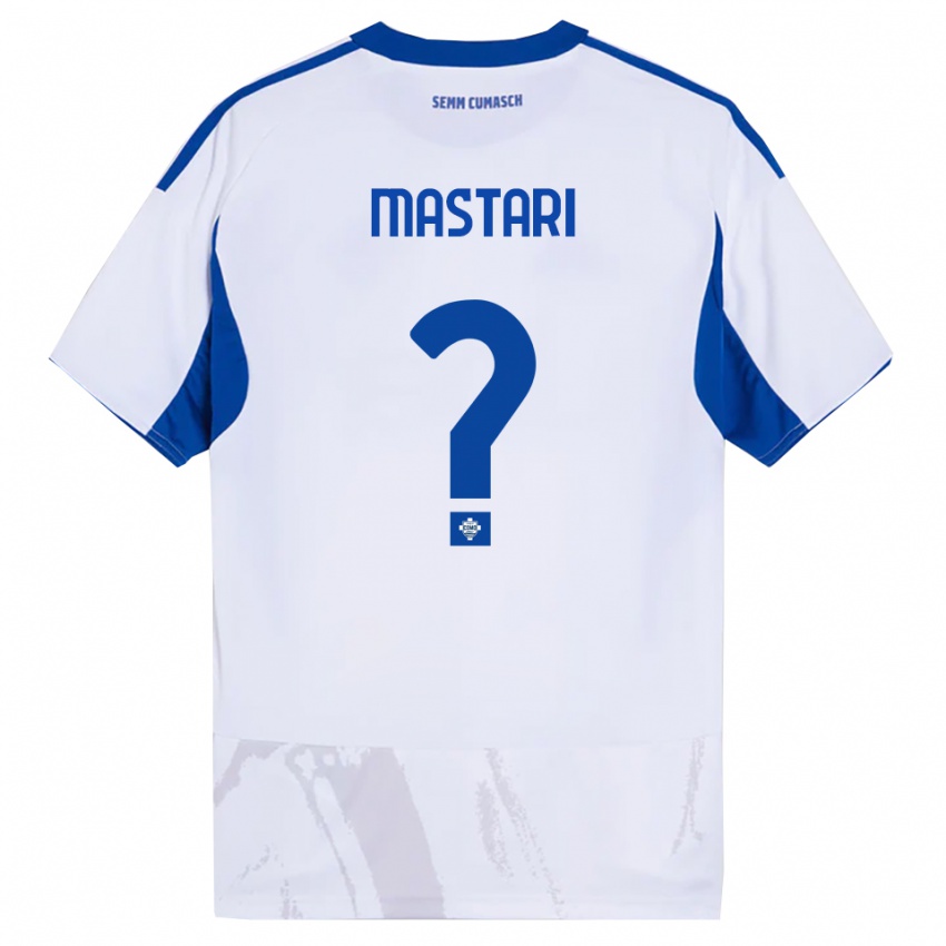 גברים Riyad Mastari #0 לבן כחול הרחק ג'רזי 2025/26 חולצה קצרה