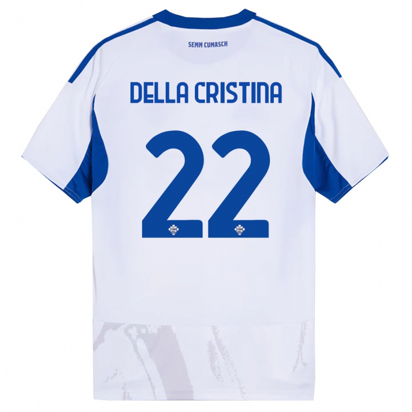 גברים Stefano Della Cristina #22 לבן כחול הרחק ג'רזי 2025/26 חולצה קצרה