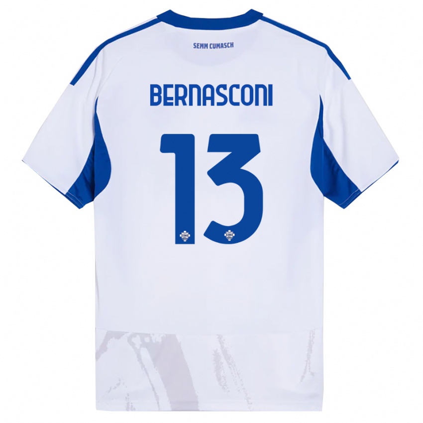 גברים Enea Bernasconi #13 לבן כחול הרחק ג'רזי 2025/26 חולצה קצרה