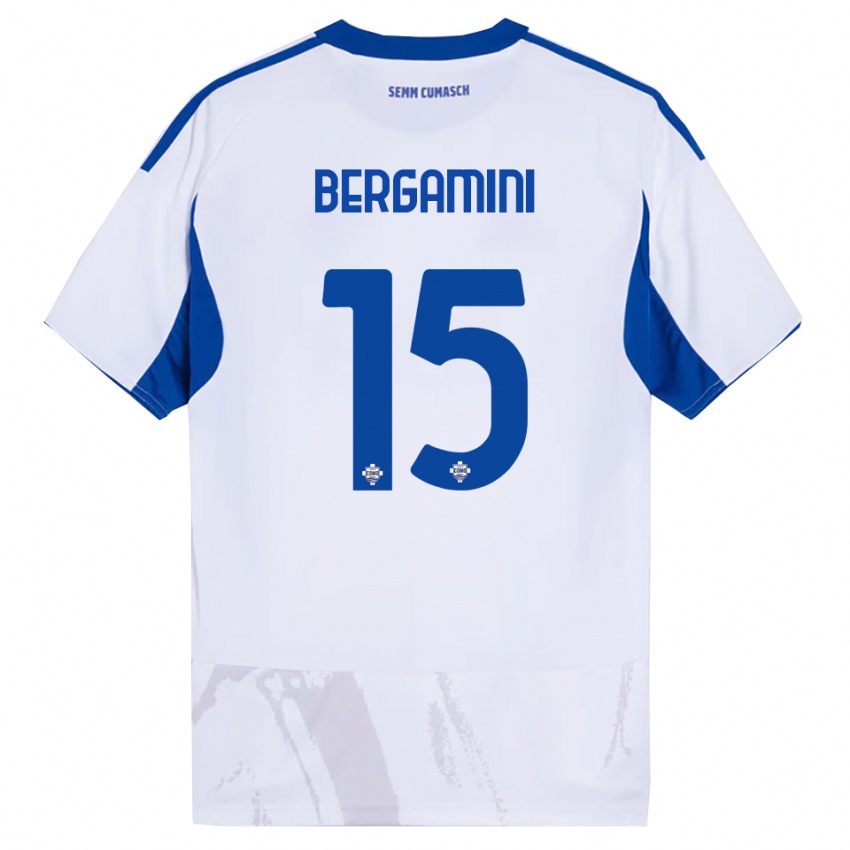גברים Mattia Bergamini #15 לבן כחול הרחק ג'רזי 2025/26 חולצה קצרה