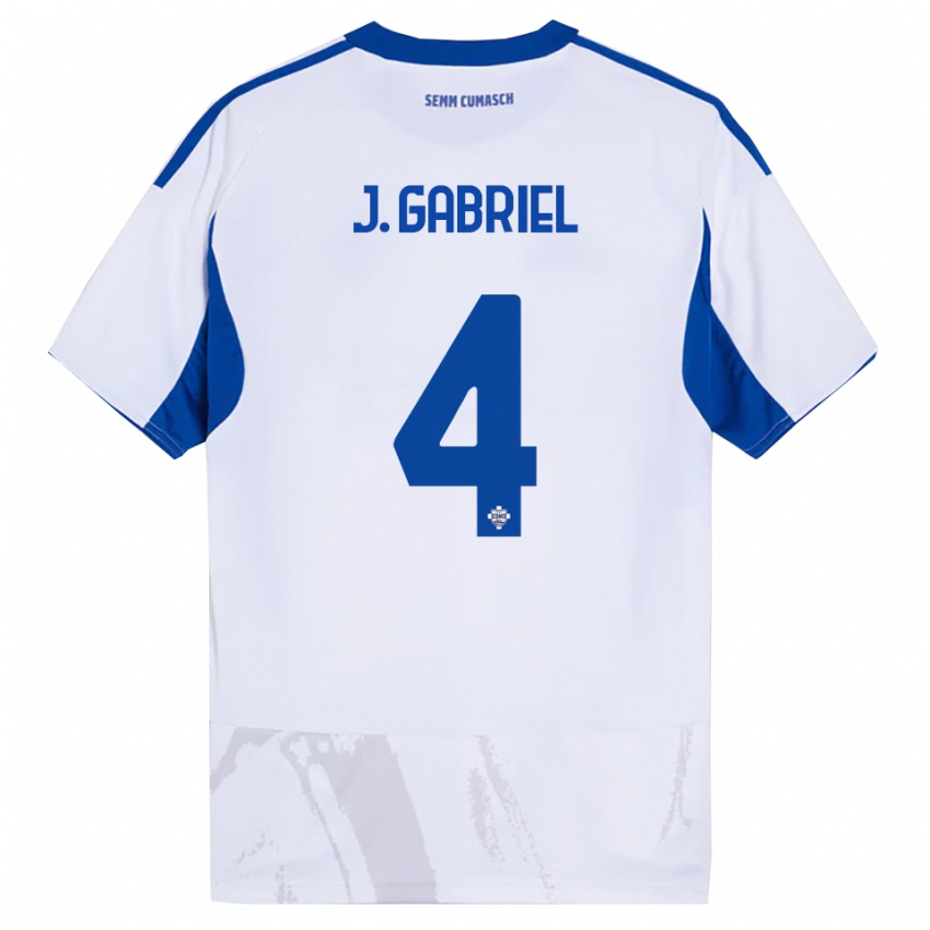 גברים João Gabriel #4 לבן כחול הרחק ג'רזי 2025/26 חולצה קצרה