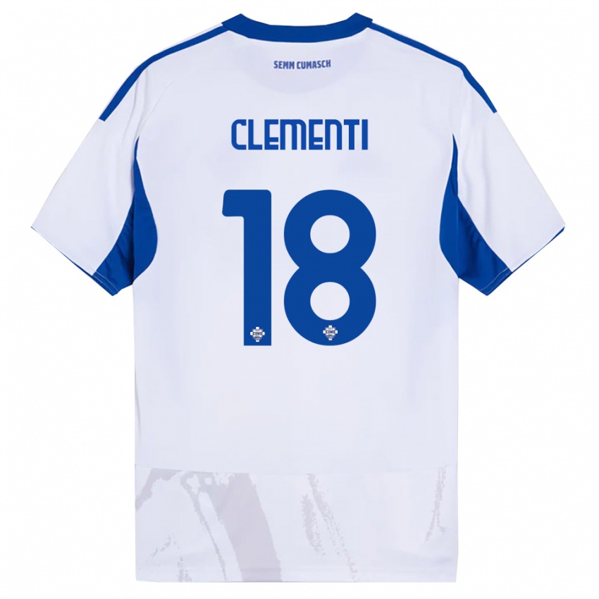 גברים Thomas Clementi #18 לבן כחול הרחק ג'רזי 2025/26 חולצה קצרה