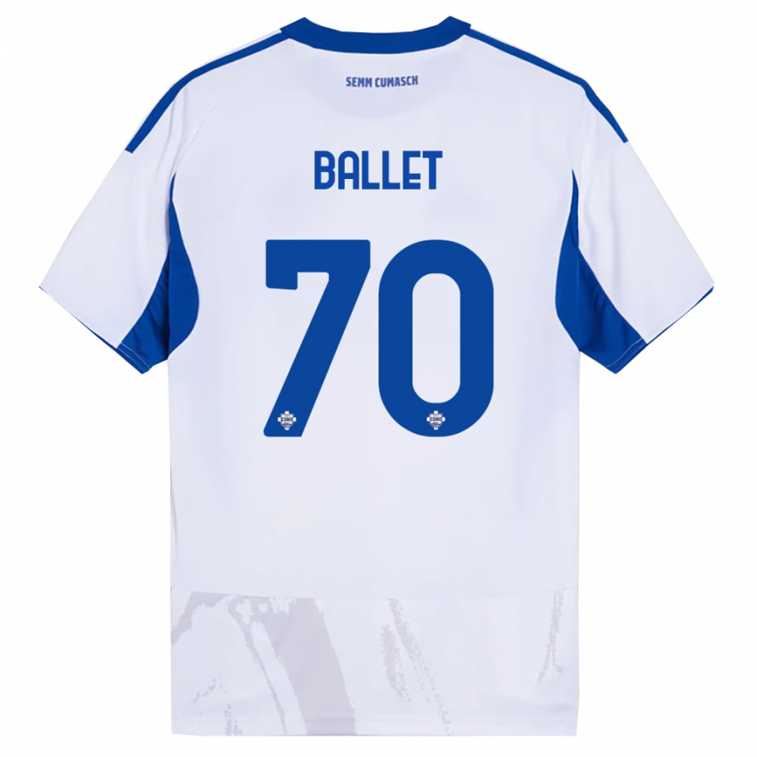 גברים Samuel Ballet #70 לבן כחול הרחק ג'רזי 2025/26 חולצה קצרה