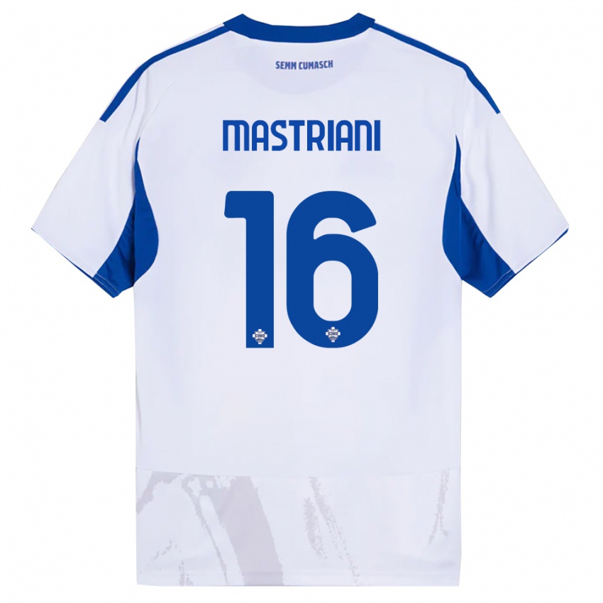 גברים Salvatore Mastriani #16 לבן כחול הרחק ג'רזי 2025/26 חולצה קצרה