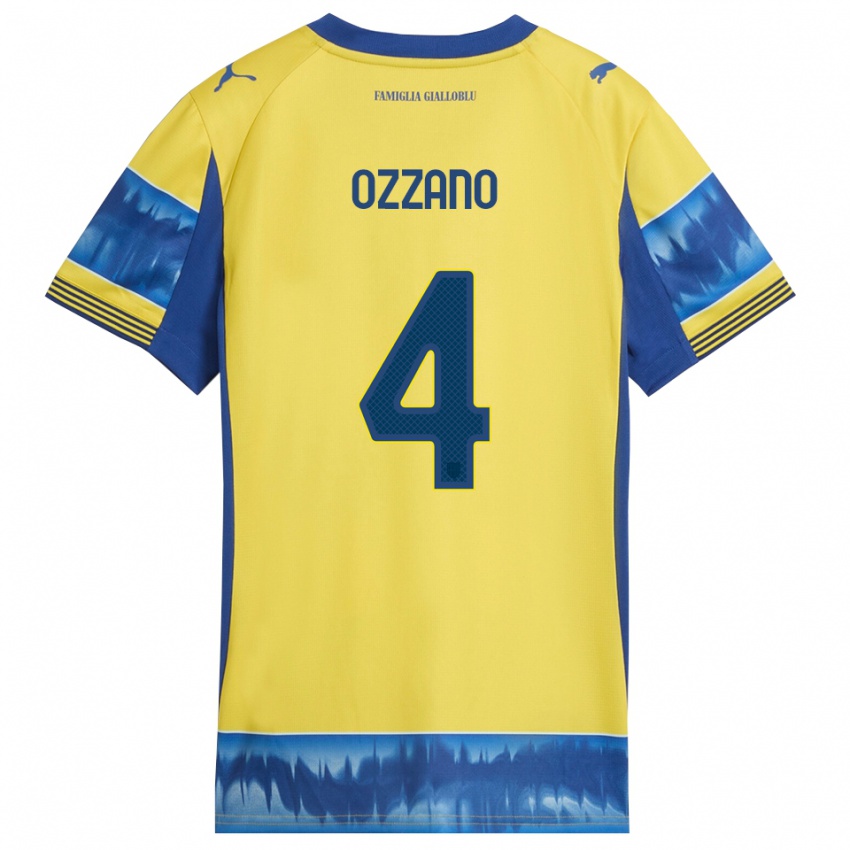 גברים Roberto Ozzano #4 צהוב כחול הרחק ג'רזי 2025/26 חולצה קצרה