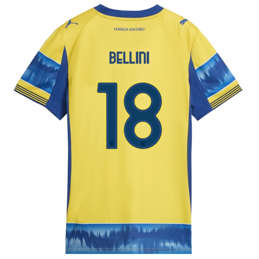גברים Gabriele Bellini #18 צהוב כחול הרחק ג'רזי 2025/26 חולצה קצרה