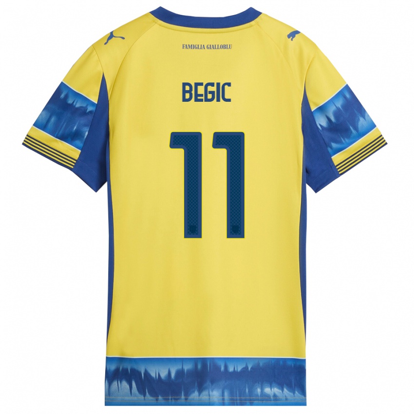 גברים Tjas Begic #11 צהוב כחול הרחק ג'רזי 2025/26 חולצה קצרה