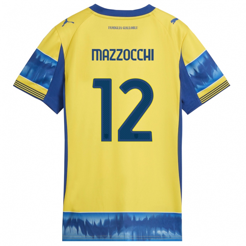 גברים Alessandro Mazzocchi #12 צהוב כחול הרחק ג'רזי 2025/26 חולצה קצרה