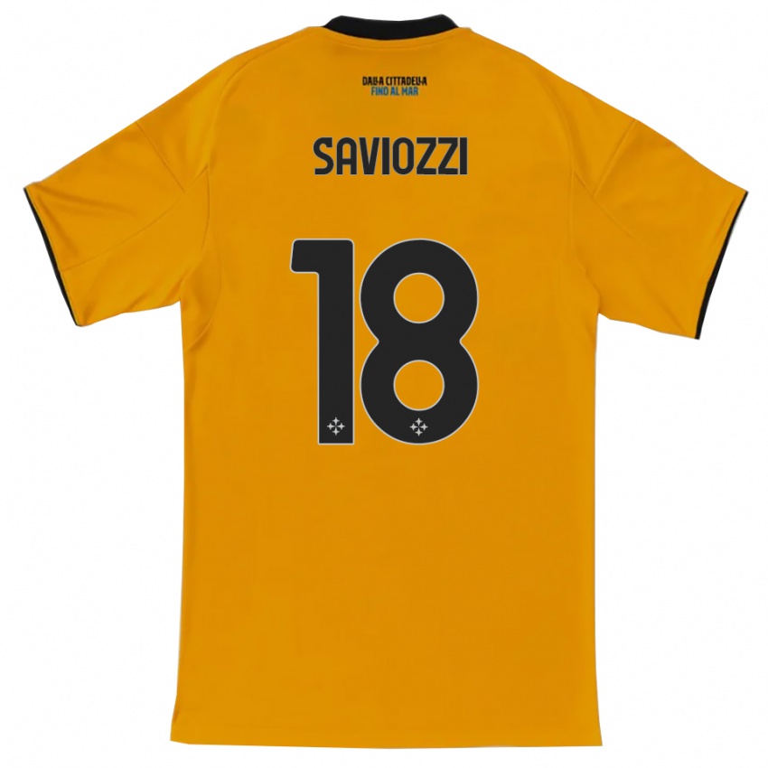 גברים Mattia Saviozzi #18 כתום כחול הרחק ג'רזי 2025/26 חולצה קצרה