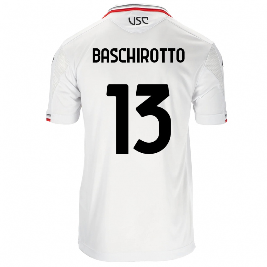 גברים Federico Baschirotto #13 לבן אדום הרחק ג'רזי 2025/26 חולצה קצרה