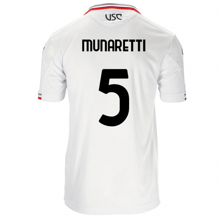 גברים Luca Munaretti #5 לבן אדום הרחק ג'רזי 2025/26 חולצה קצרה