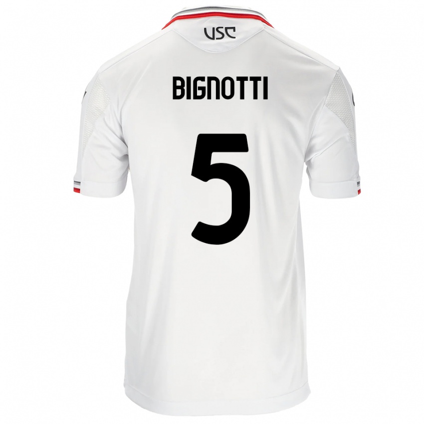 גברים Francesco Bignotti #5 לבן אדום הרחק ג'רזי 2025/26 חולצה קצרה