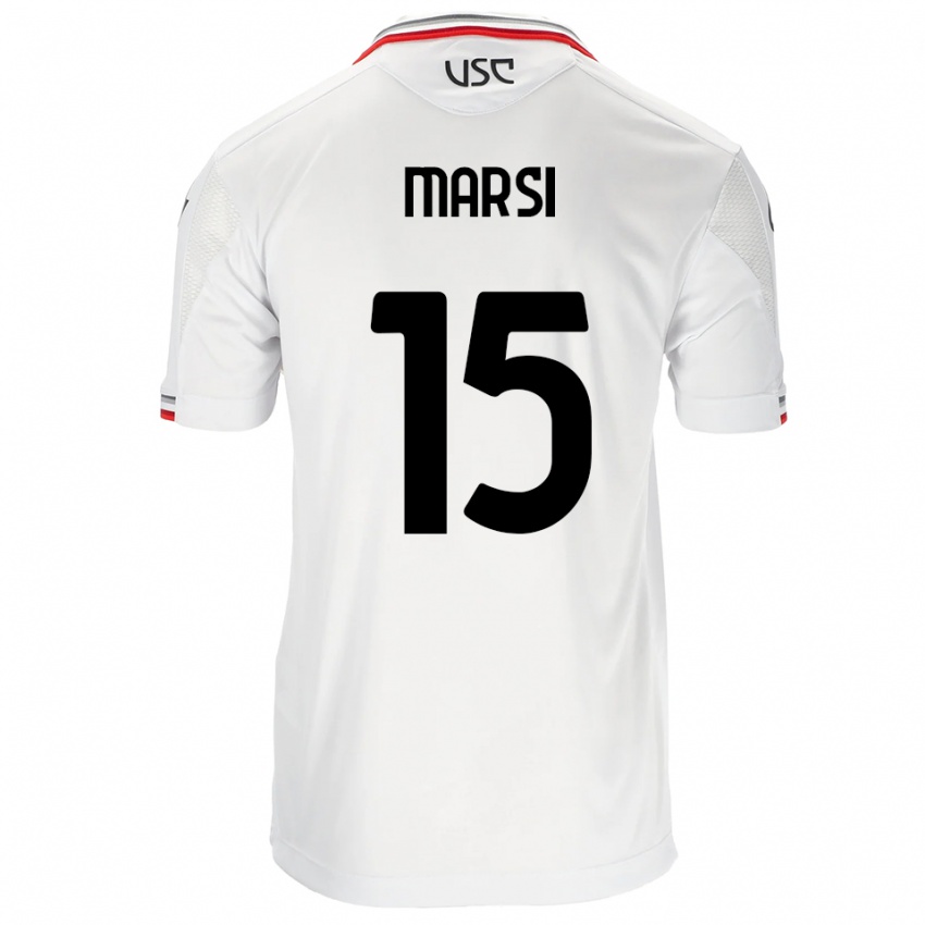 גברים Simone Marsi #15 לבן אדום הרחק ג'רזי 2025/26 חולצה קצרה