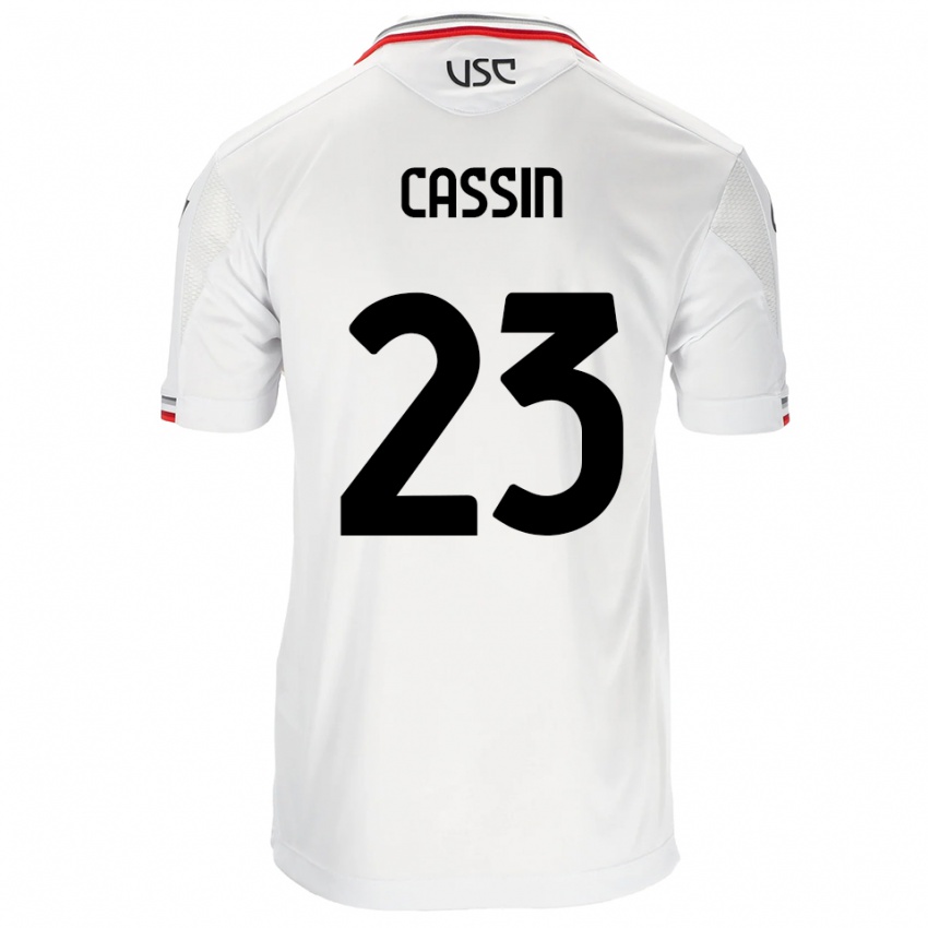 גברים Marco Cassin #23 לבן אדום הרחק ג'רזי 2025/26 חולצה קצרה