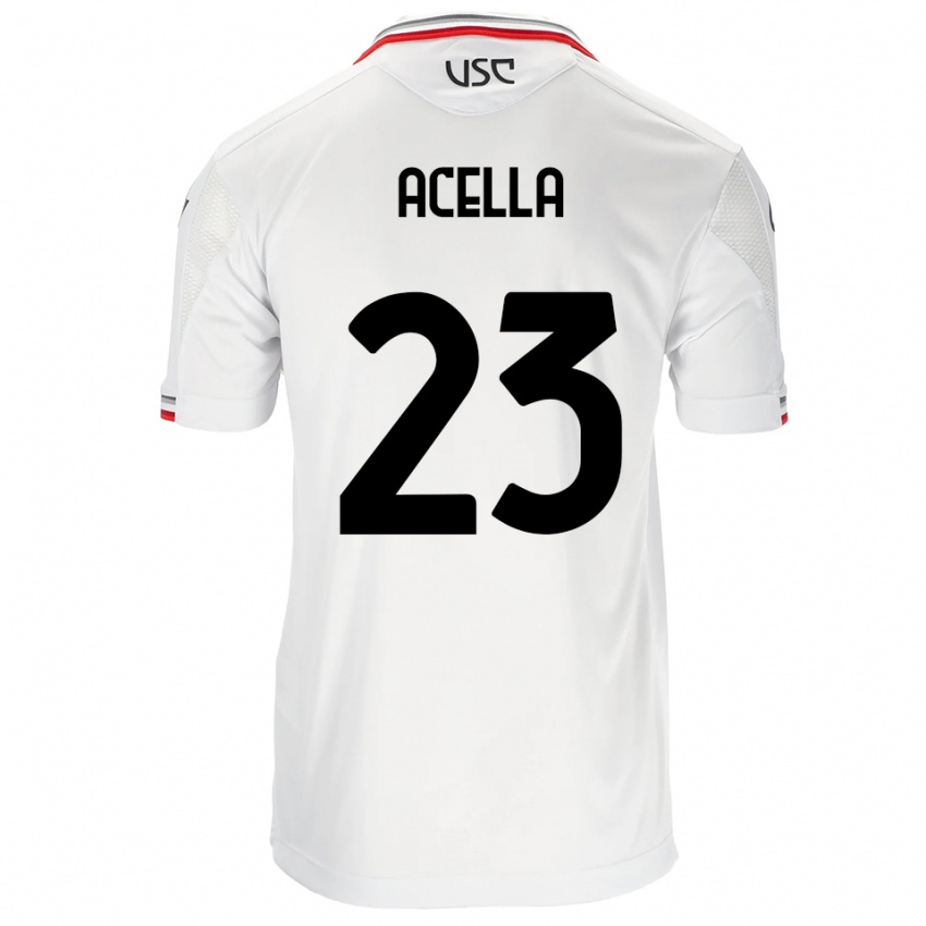 גברים Christian Acella #23 לבן אדום הרחק ג'רזי 2025/26 חולצה קצרה
