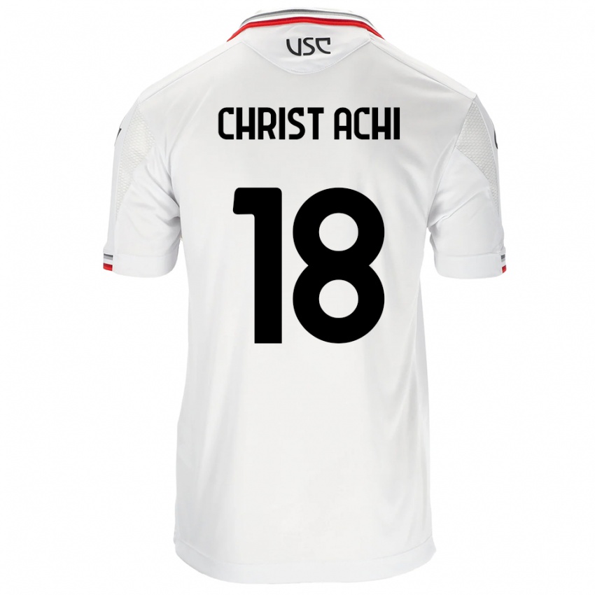 גברים Ange Christ Achi #18 לבן אדום הרחק ג'רזי 2025/26 חולצה קצרה