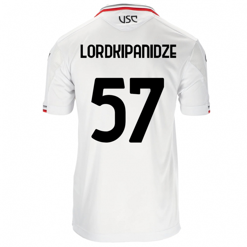 גברים Dachi Lordkipanidze #57 לבן אדום הרחק ג'רזי 2025/26 חולצה קצרה