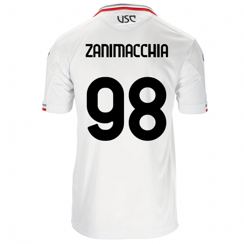 גברים Luca Zanimacchia #98 לבן אדום הרחק ג'רזי 2025/26 חולצה קצרה