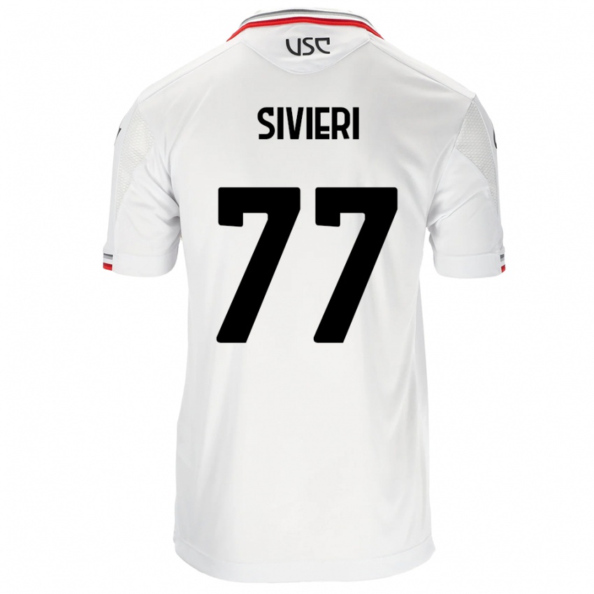 גברים Lorenzo Sivieri #77 לבן אדום הרחק ג'רזי 2025/26 חולצה קצרה